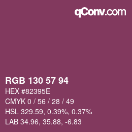 Code couleur: RGB 130 57 94 | qconv.com