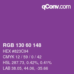 カラーコード: RGB 130 60 148 | qconv.com