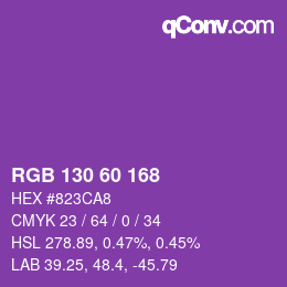 カラーコード: RGB 130 60 168 | qconv.com