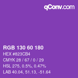Color code: RGB 130 60 180 | qconv.com