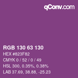 Color code: RGB 130 63 130 | qconv.com