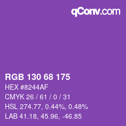 Color code: RGB 130 68 175 | qconv.com