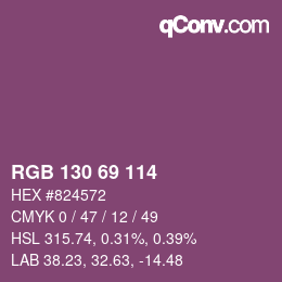 Farbcode: RGB 130 69 114 | qconv.com