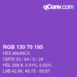 Farbcode: RGB 130 70 195 | qconv.com