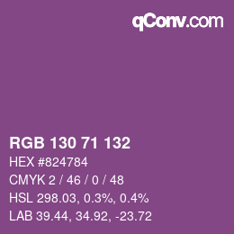 カラーコード: RGB 130 71 132 | qconv.com