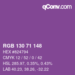 颜色代码: RGB 130 71 148 | qconv.com