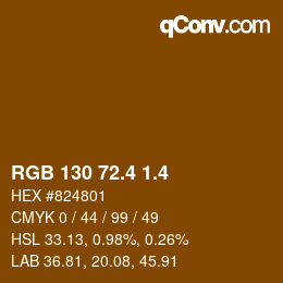 カラーコード: RGB 130 72.4 1.4 | qconv.com