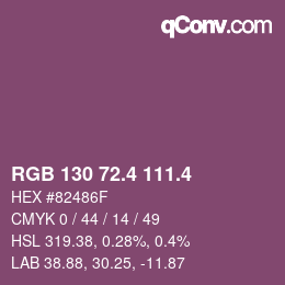 カラーコード: RGB 130 72.4 111.4 | qconv.com