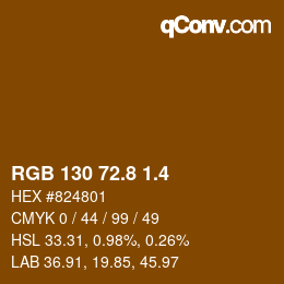 カラーコード: RGB 130 72.8 1.4 | qconv.com