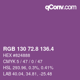 カラーコード: RGB 130 72.8 136.4 | qconv.com