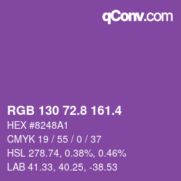 カラーコード: RGB 130 72.8 161.4 | qconv.com