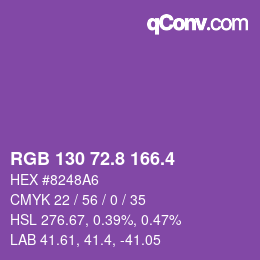 カラーコード: RGB 130 72.8 166.4 | qconv.com