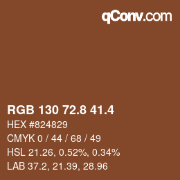 カラーコード: RGB 130 72.8 41.4 | qconv.com