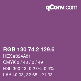 カラーコード: RGB 130 74.2 129.6 | qconv.com