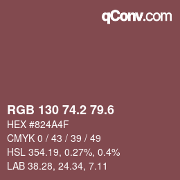 カラーコード: RGB 130 74.2 79.6 | qconv.com