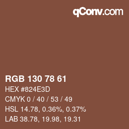 Code couleur: RGB 130 78 61 | qconv.com