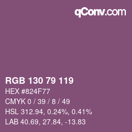 カラーコード: RGB 130 79 119 | qconv.com