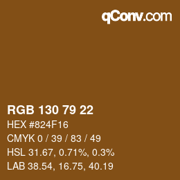 Color code: RGB 130 79 22 | qconv.com