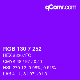 Color code: RGB 130 7 252 | qconv.com