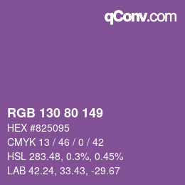 Color code: RGB 130 80 149 | qconv.com