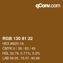 カラーコード: RGB 130 81 22 | qconv.com