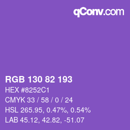 Color code: RGB 130 82 193 | qconv.com