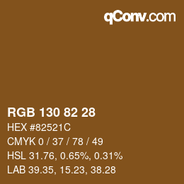 Color code: RGB 130 82 28 | qconv.com