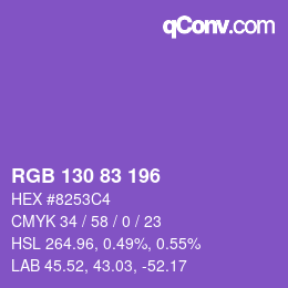 Color code: RGB 130 83 196 | qconv.com