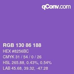 Color code: RGB 130 86 188 | qconv.com