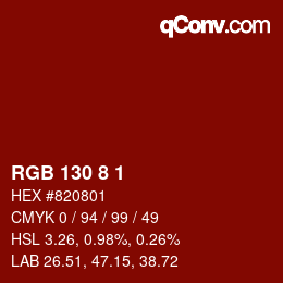 カラーコード: RGB 130 8 1 | qconv.com
