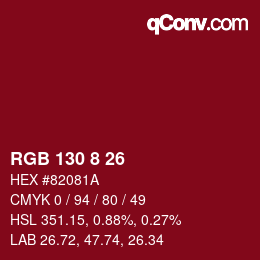 Color code: RGB 130 8 26 | qconv.com