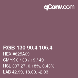 カラーコード: RGB 130 90.4 105.4 | qconv.com
