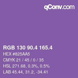 カラーコード: RGB 130 90.4 165.4 | qconv.com