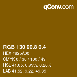 カラーコード: RGB 130 90.8 0.4 | qconv.com
