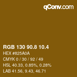 カラーコード: RGB 130 90.8 10.4 | qconv.com