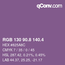 カラーコード: RGB 130 90.8 140.4 | qconv.com