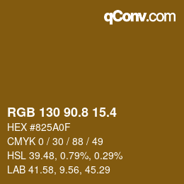 カラーコード: RGB 130 90.8 15.4 | qconv.com