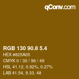 カラーコード: RGB 130 90.8 5.4 | qconv.com