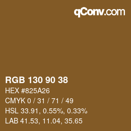Color code: RGB 130 90 38 | qconv.com