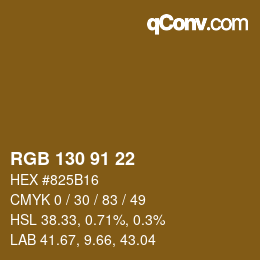 Color code: RGB 130 91 22 | qconv.com