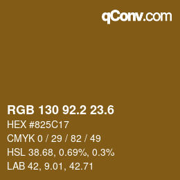 カラーコード: RGB 130 92.2 23.6 | qconv.com