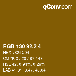 カラーコード: RGB 130 92.2 4 | qconv.com