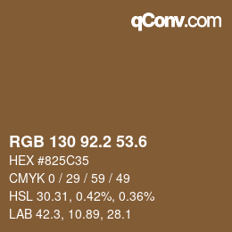 カラーコード: RGB 130 92.2 53.6 | qconv.com