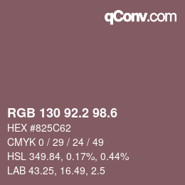 カラーコード: RGB 130 92.2 98.6 | qconv.com