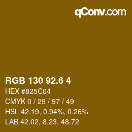 カラーコード: RGB 130 92.6 4 | qconv.com