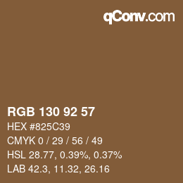 Color code: RGB 130 92 57 | qconv.com