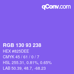 Color code: RGB 130 93 238 | qconv.com