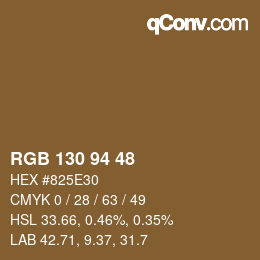 Farbcode: RGB 130 94 48 | qconv.com