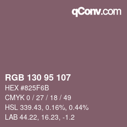 カラーコード: RGB 130 95 107 | qconv.com