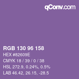 Color code: RGB 130 96 158 | qconv.com